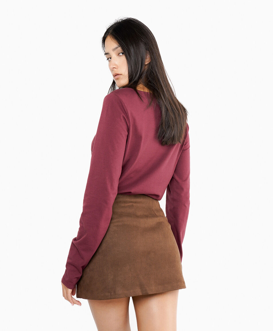 Mini pollera mujer sarong suede