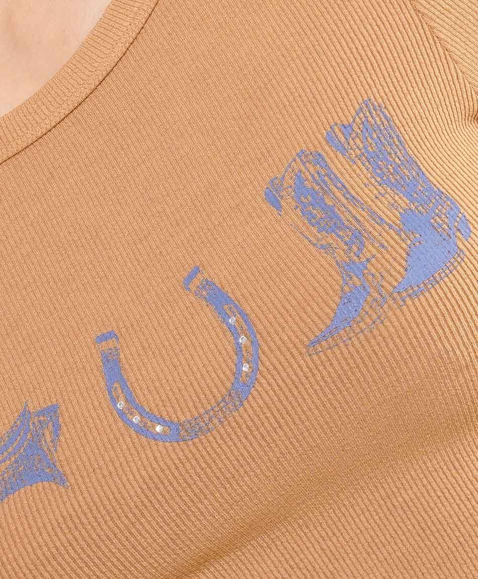 Remera mujer estampado vaquera