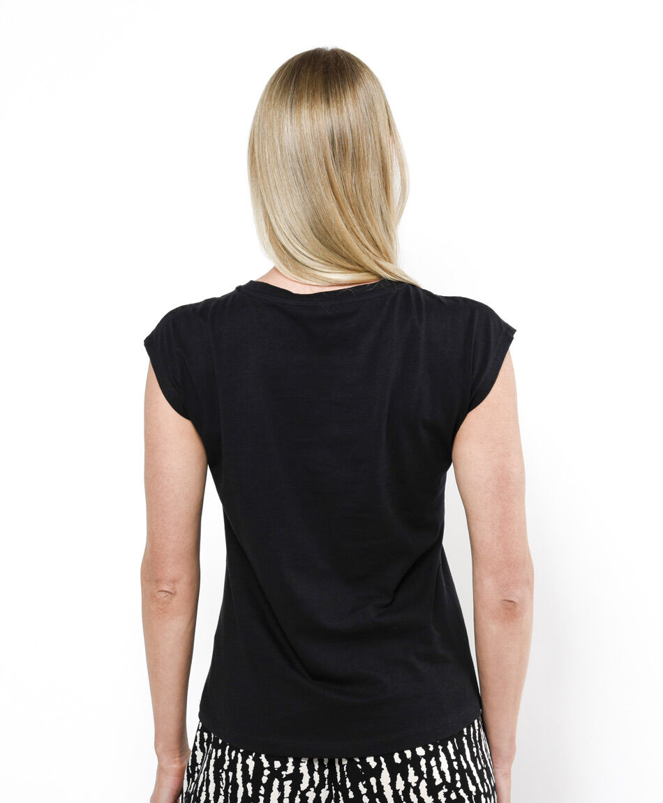 Remera mujer estampado letras doradas