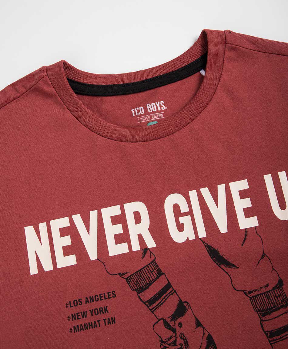 Remera ni&ntilde;o never give up