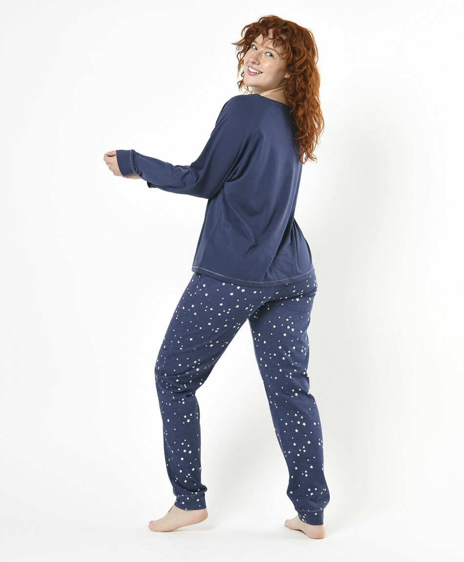 Pijama mujer gato y estrellas