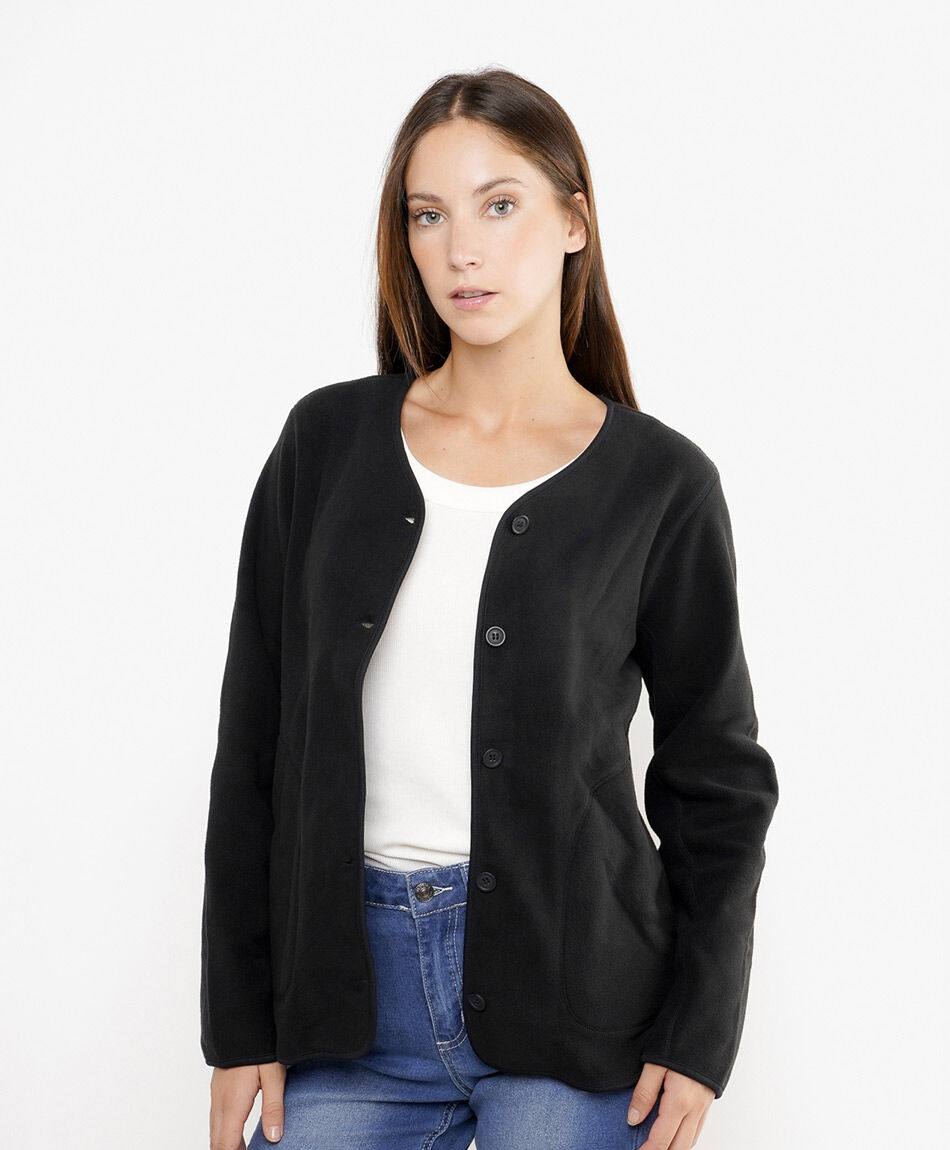 Polar mujer cardigan bols negro