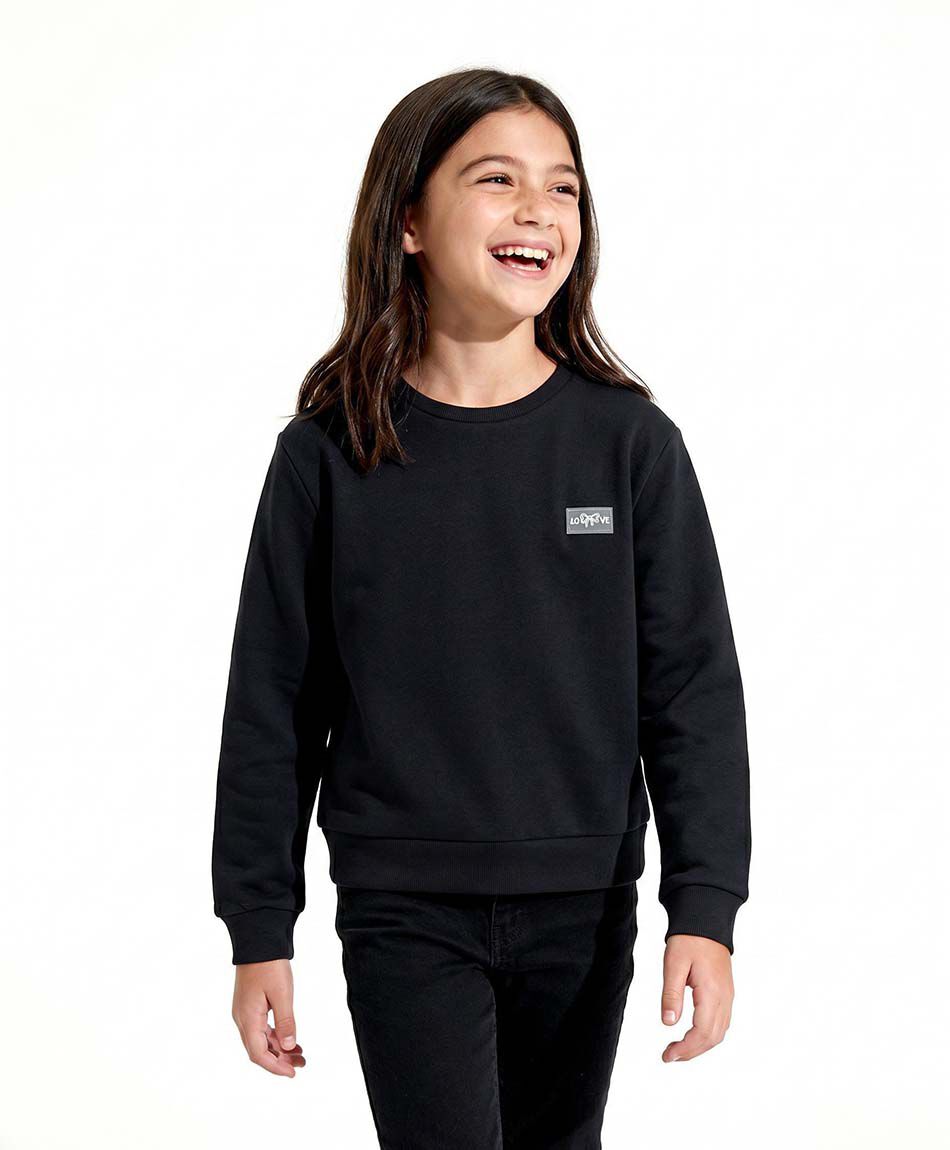 Buzo ni&ntilde;a liso negro