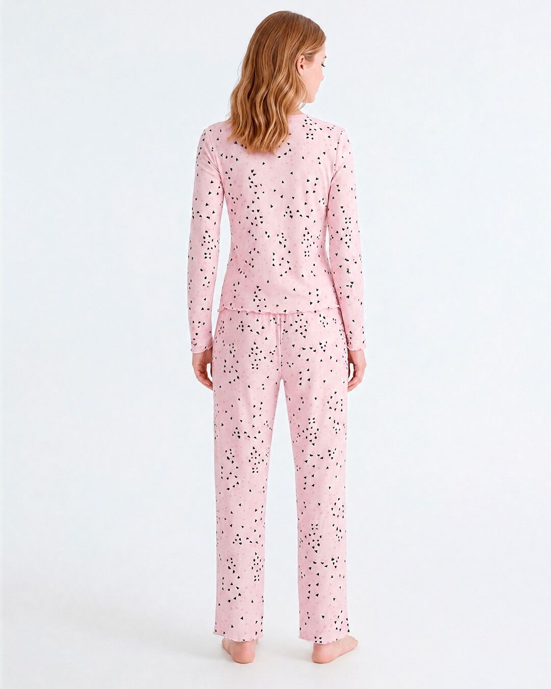Pijama mujer corazones acanalado