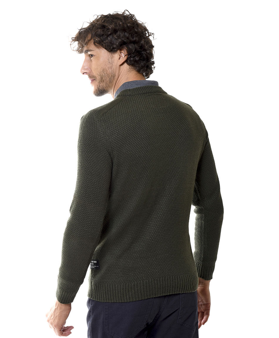 Sweater cuello redondo bolsillo