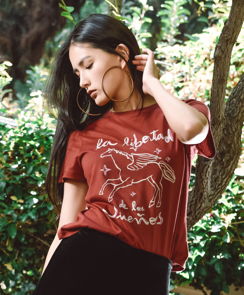 Remera mujer estampado pegaso