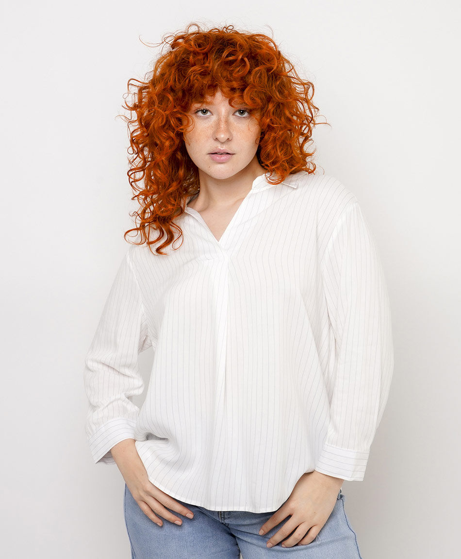 Camisa mujer l&iacute;neas cuello v