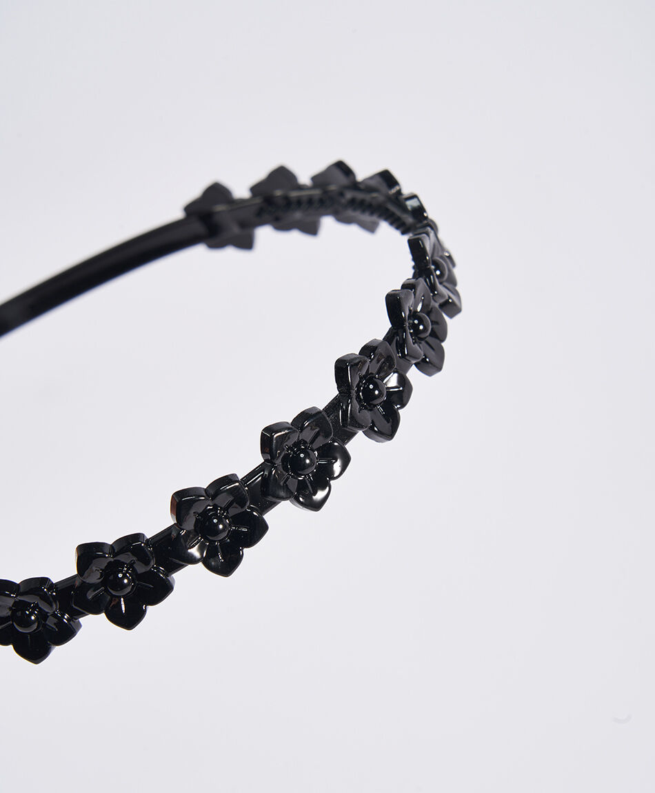 Cintillo mujer flores black