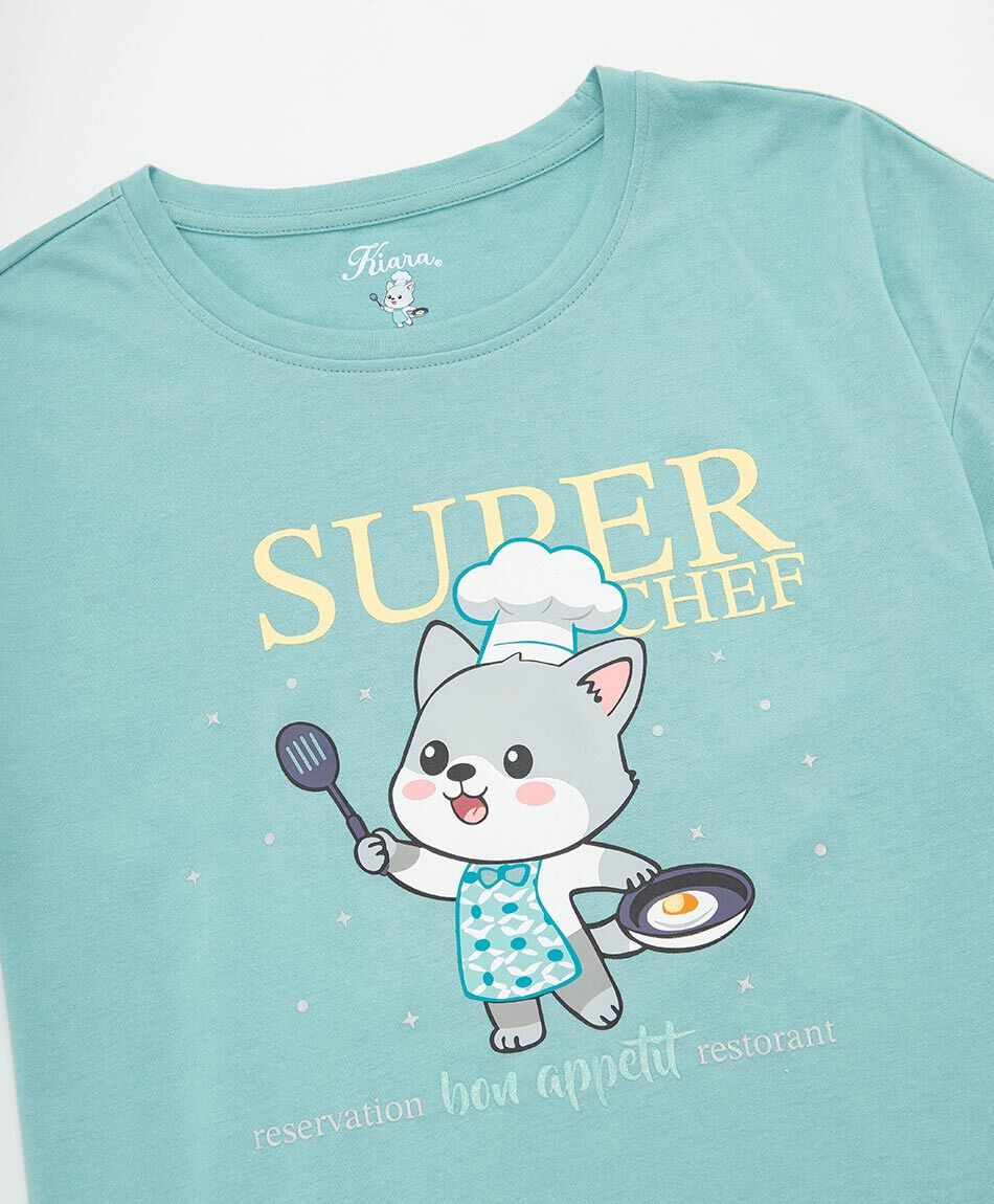 Pijama mujer short gatito chef