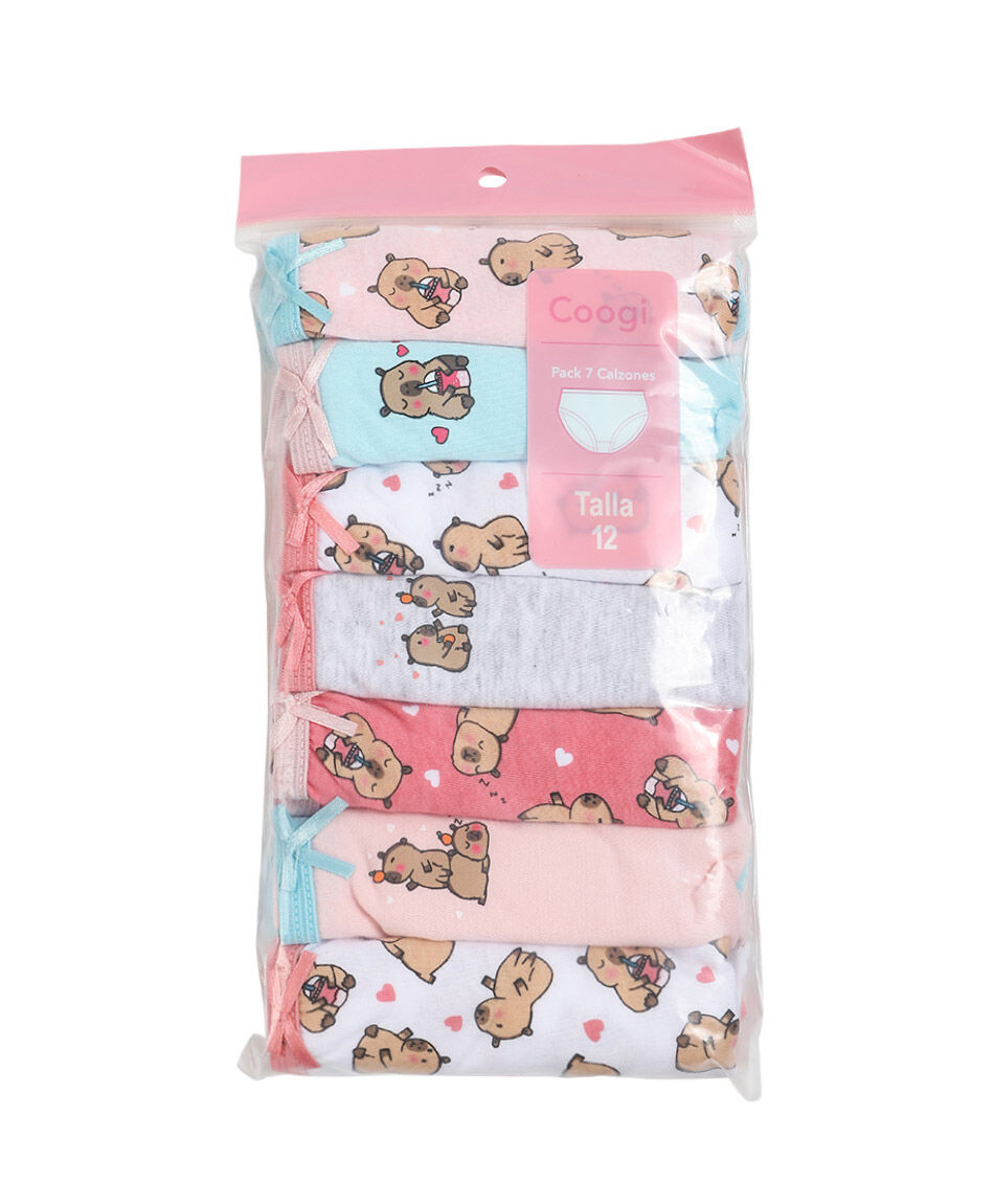 Pack 7 bombachas ni&ntilde;a estampados
