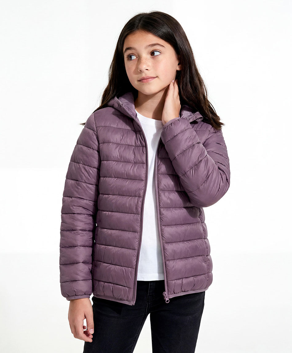 Parka ni&ntilde;a con capucha purple