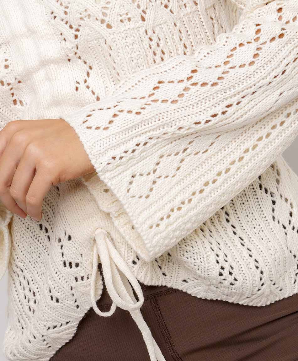 Sweater mujer calado crema