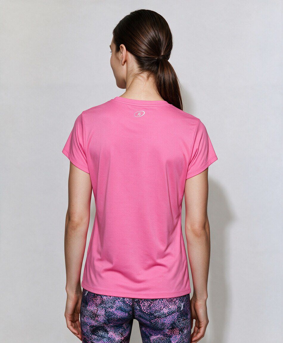 Remera deportiva mujer lisa pipping rosada