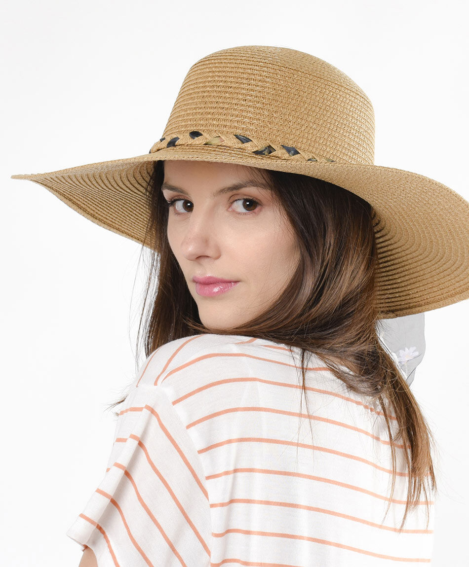 Sombrero mujer cinta cruzada
