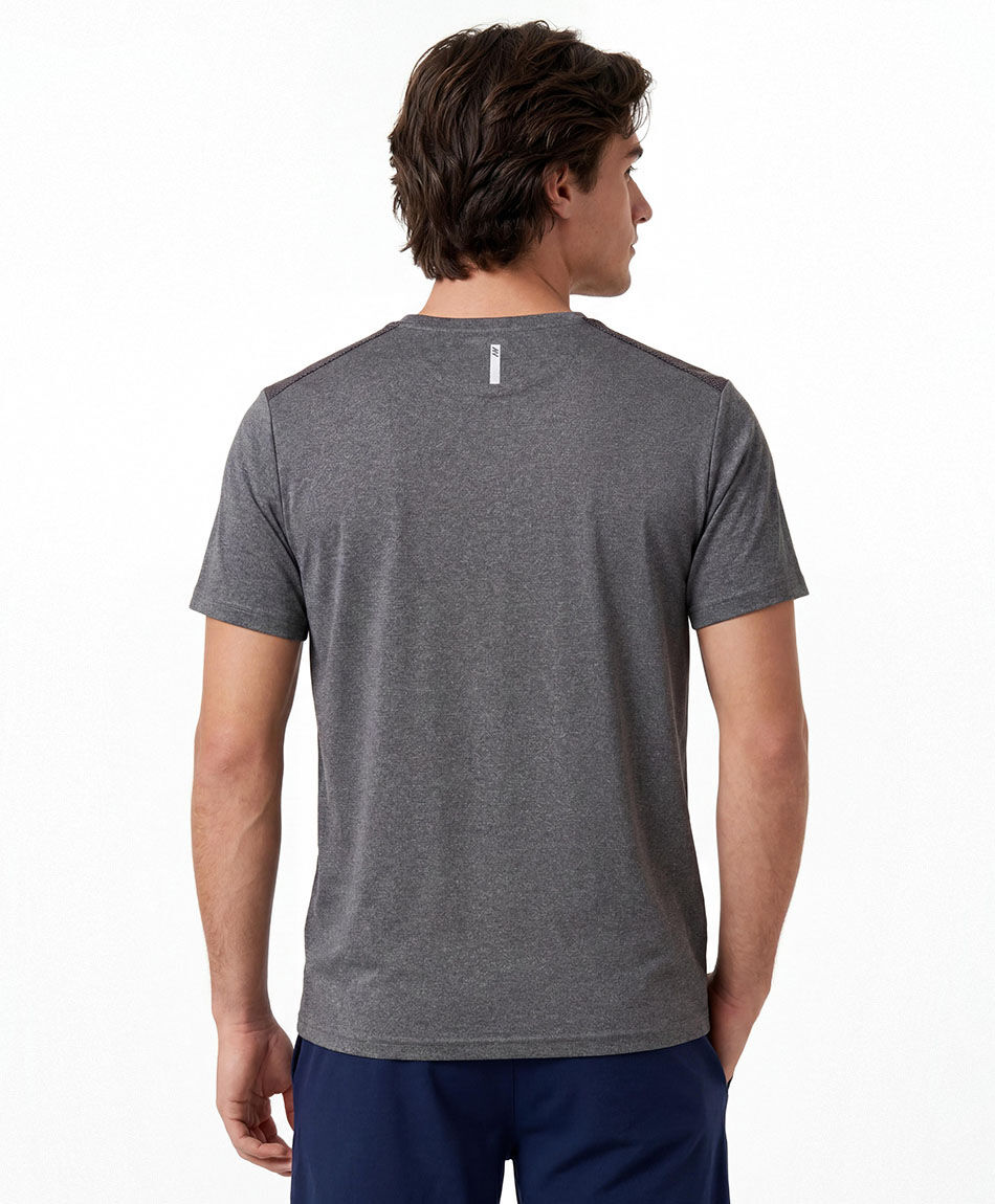 Remera deportiva hombre melange gris