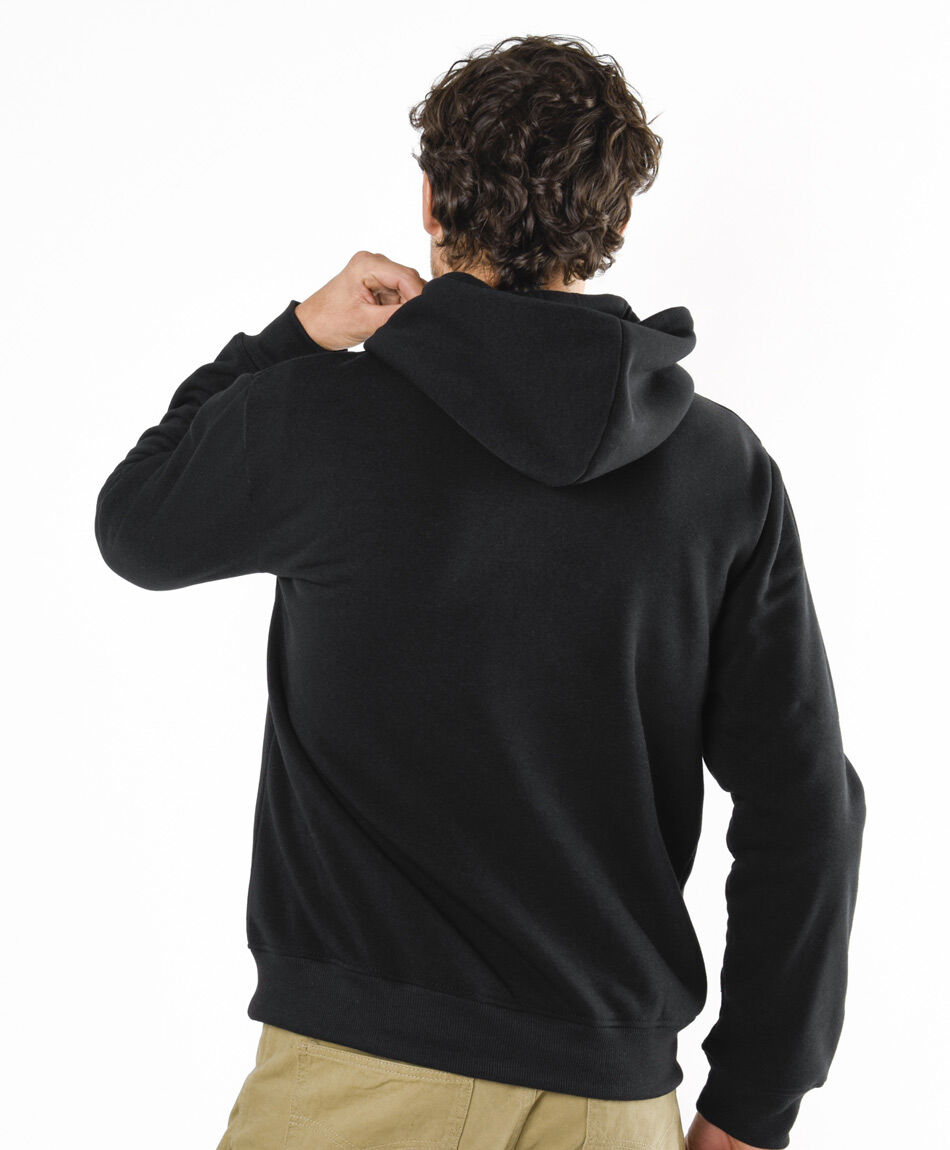 Buzo hombre liso b&aacute;sico negro cierre