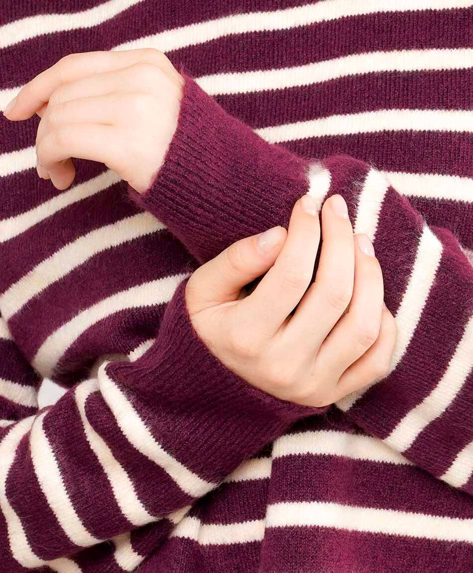 Sweater mujer lineas horizontales white