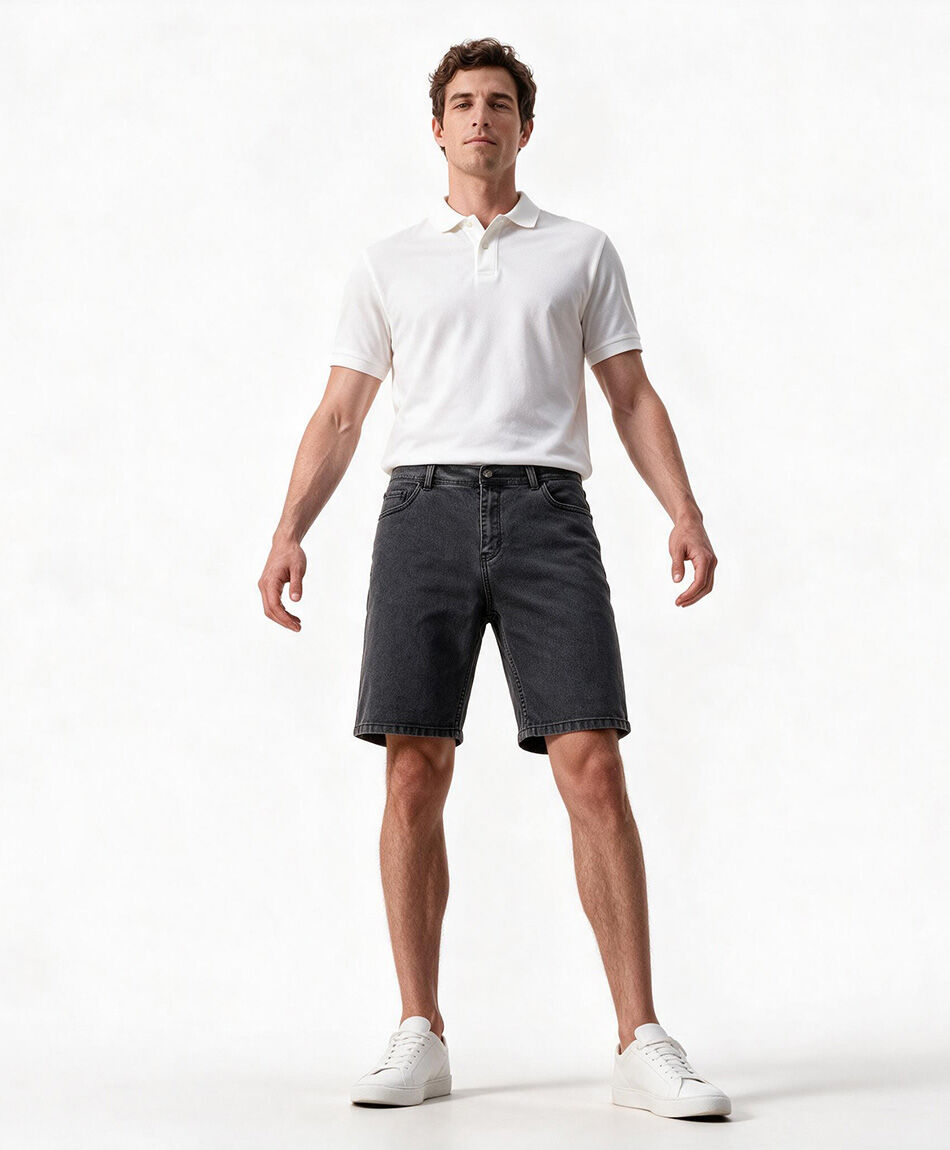 Short hombre denim negro