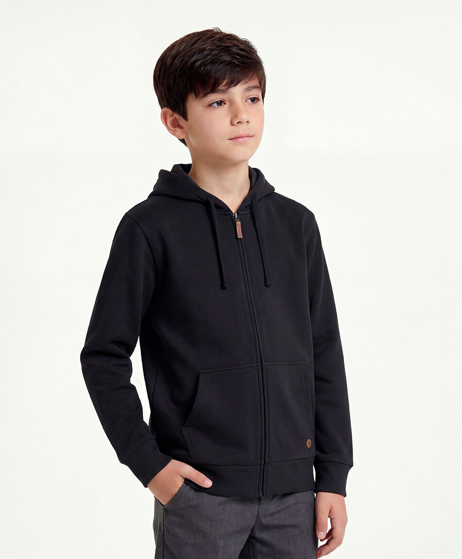 Buzo escolar full zipper negro