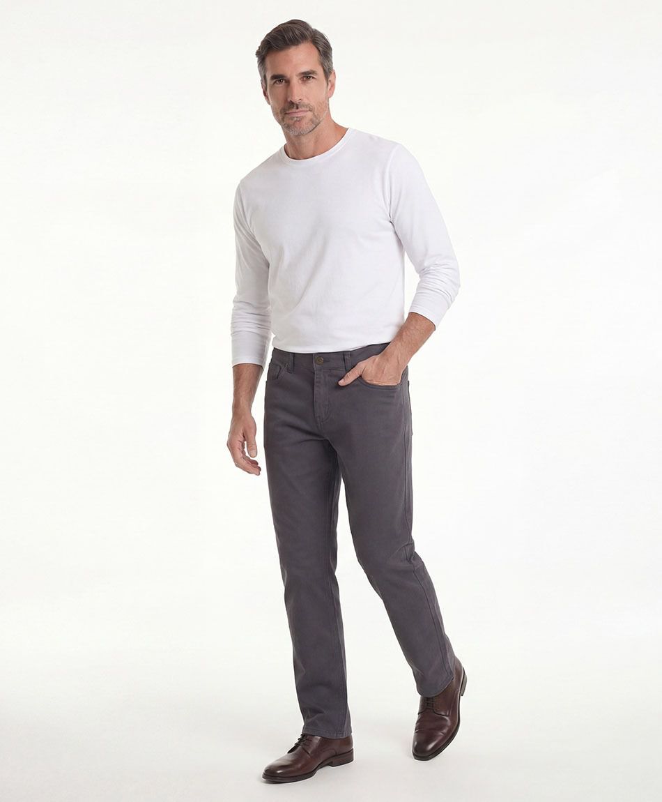 Pantal&oacute;n hombre b&aacute;sico gris