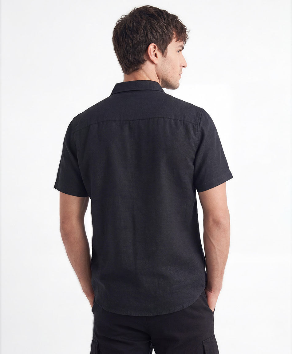 Camisa hombre lino bordado
