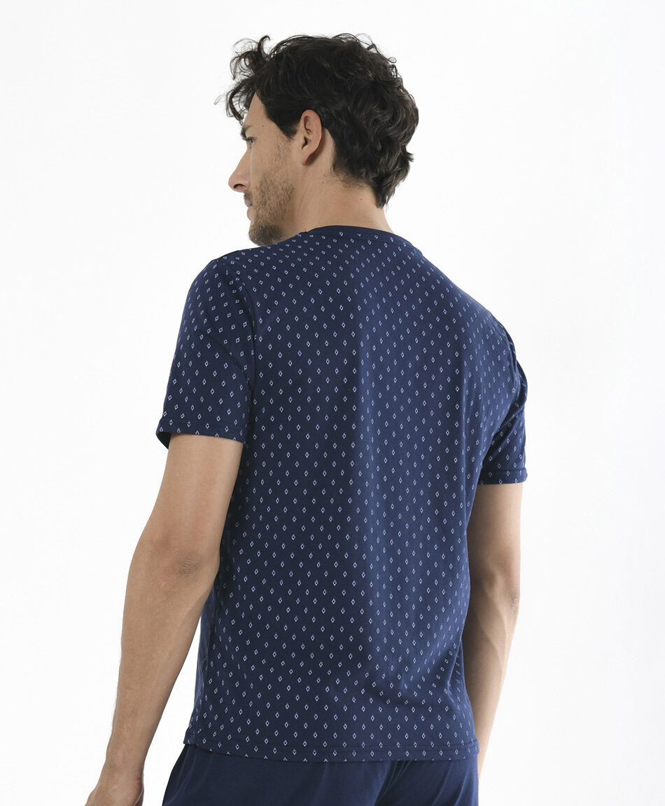 Pijama hombre mini rombos 2 piezas