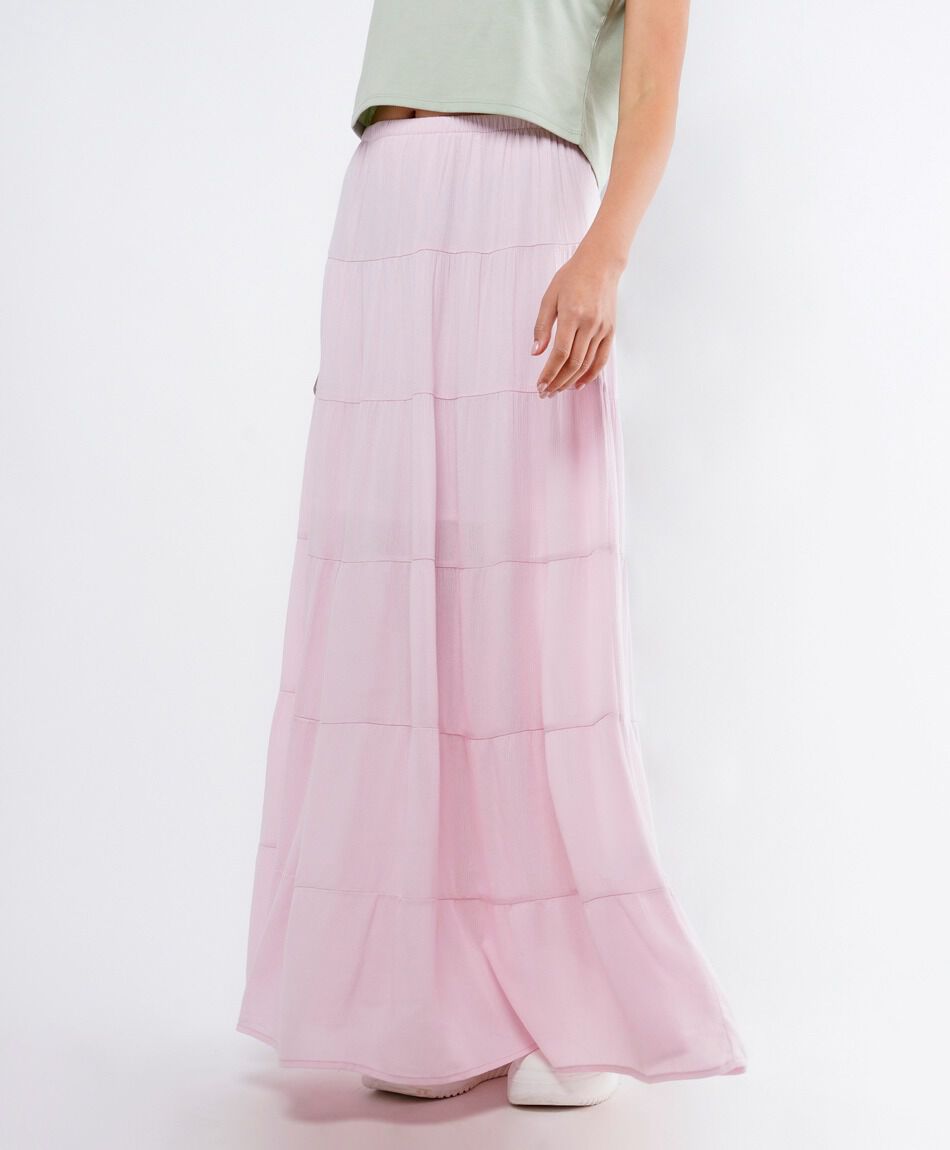 Pollera mujer larga pisos pink