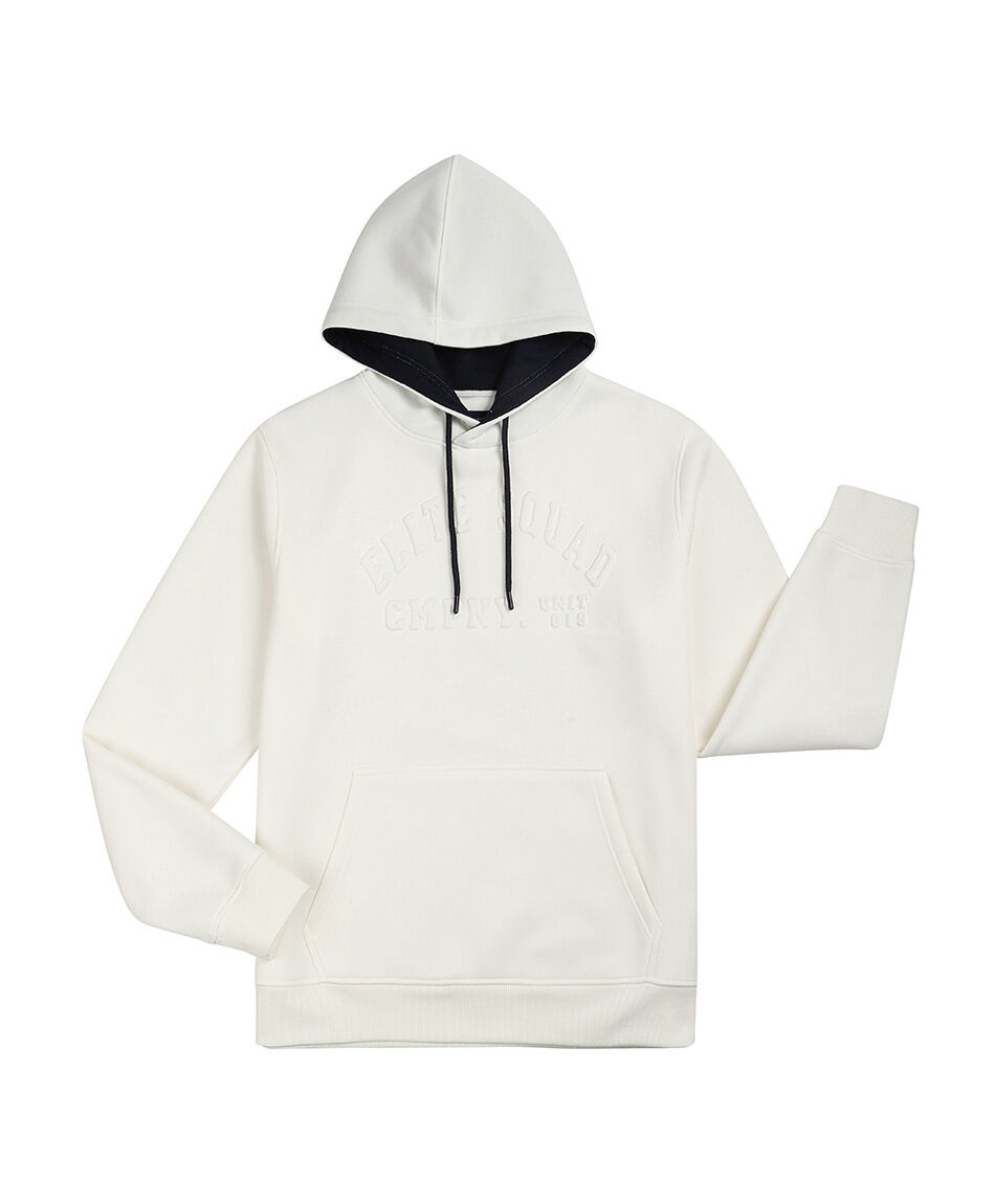 Buzo hombre gorro canguro white