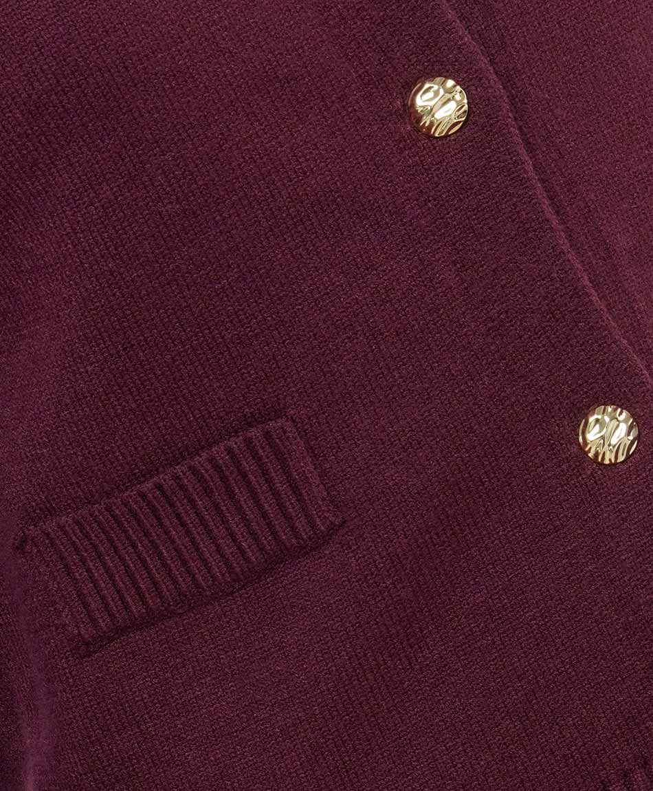 Cardigan mujer botones burdeo