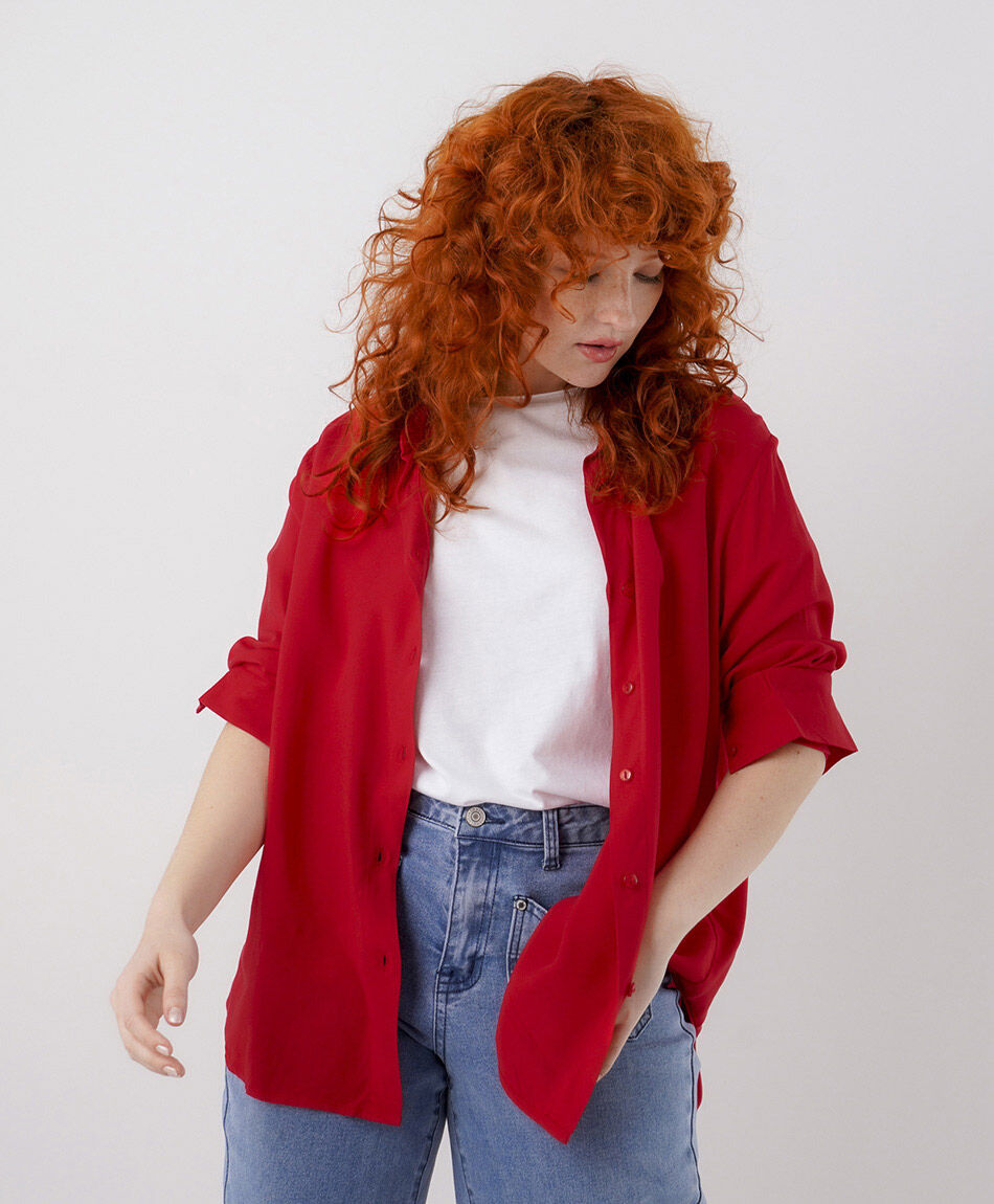 Camisa mujer camisera roja