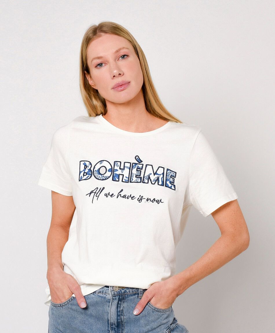 Remera mujer texto boheme