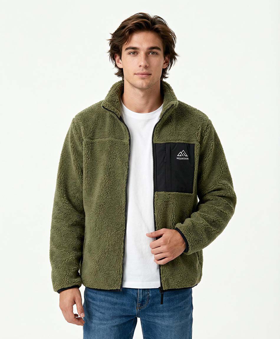 Campera hombre sin gorro verde