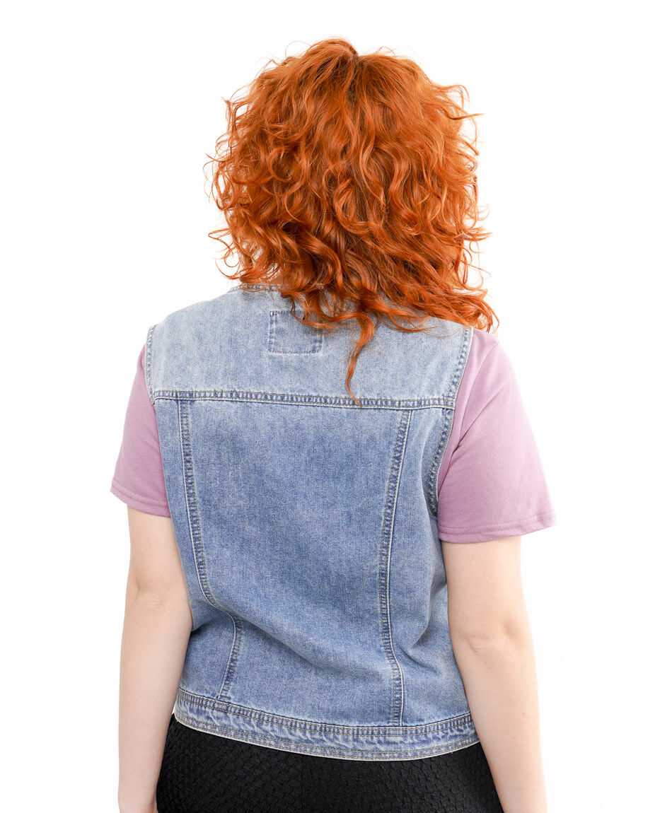 Campera mujer estilo vest mezclilla