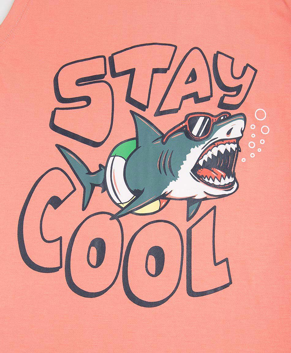 Remera ni&ntilde;o tibur&oacute;n sin mangas