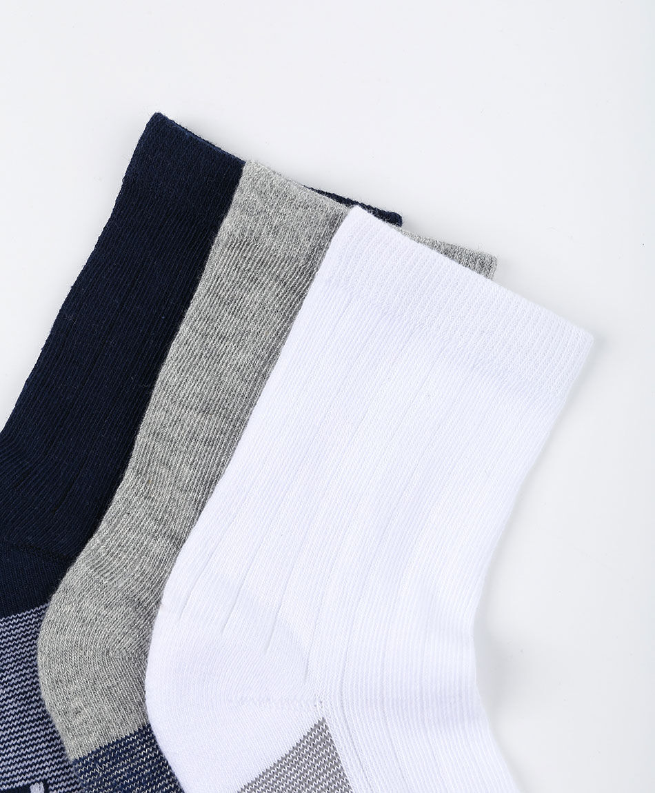 Pack 3 medias escolar algod&oacute;n tricolor