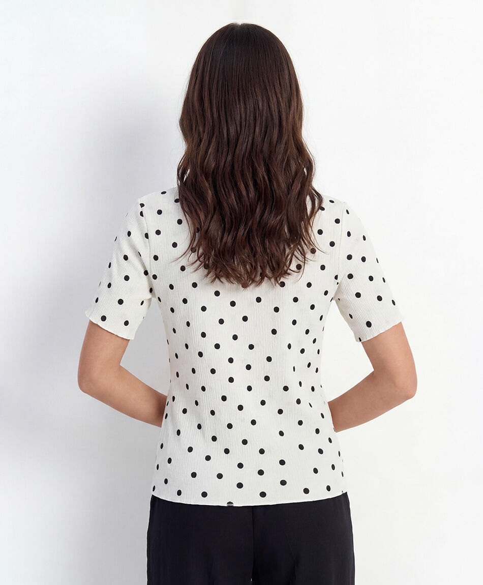 Remera mujer lunares elasticada