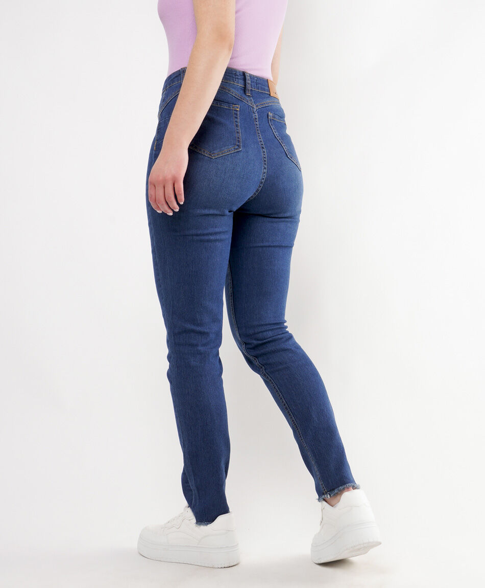 Jeans mujer basta desflecada skinny fit