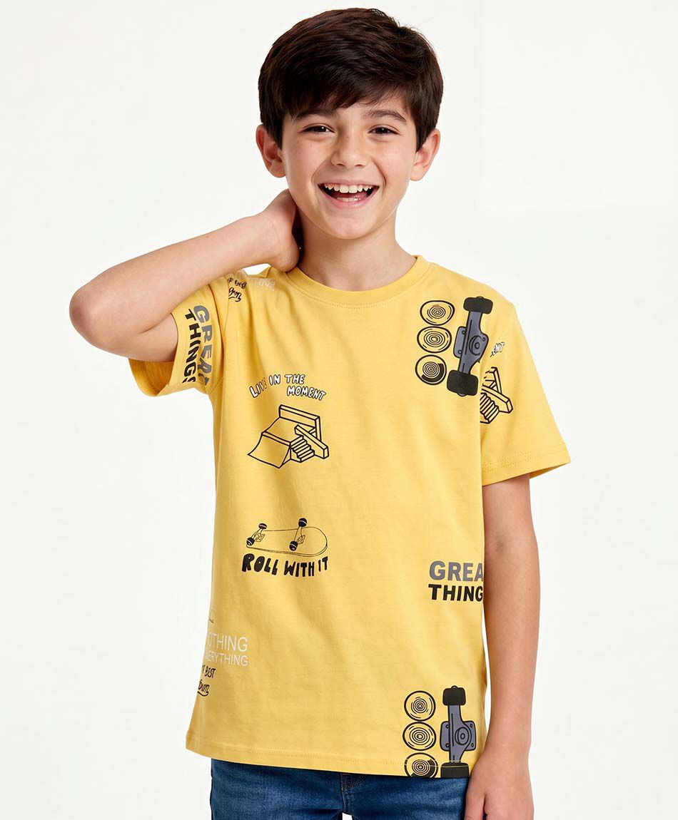 Remera ni&ntilde;o dibujos skates