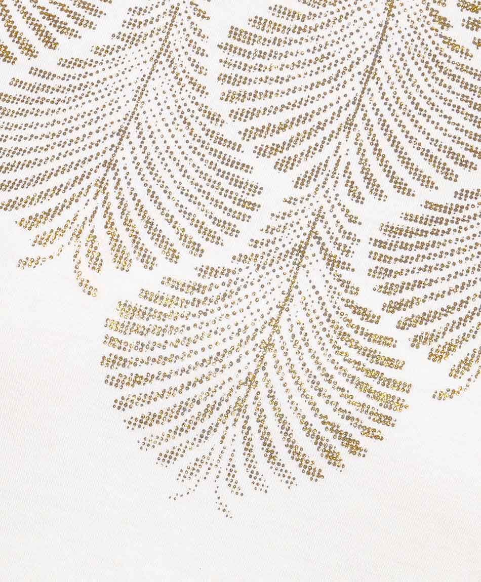 Remera mujer estampado dorado