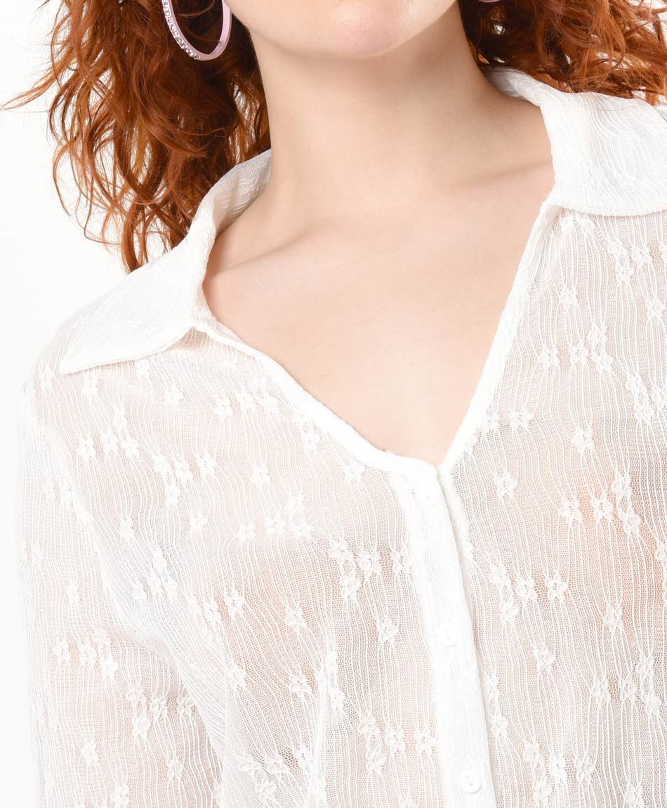 Blusa mujer encajes florcitas