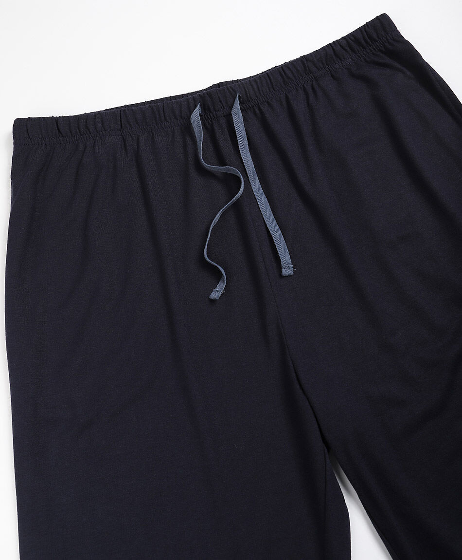 Pijama hombre cuello abotonado pu&ntilde;os rectos