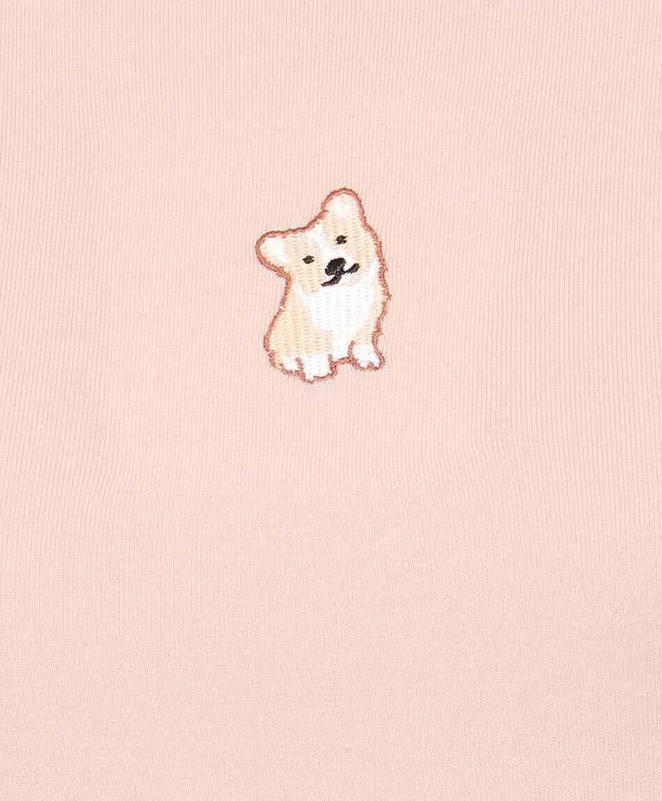 Remera mujer perrito bordado