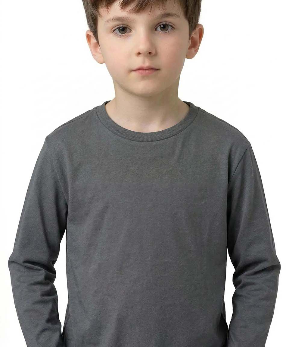 Remera ni&ntilde;o b&aacute;sica manga larga