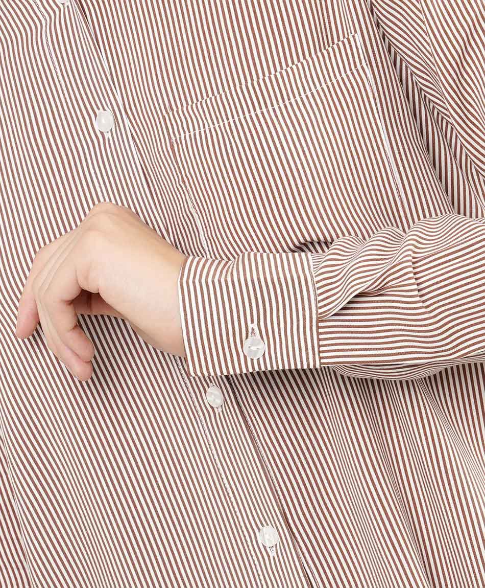 Camisa mujer dise&ntilde;o rayas brown