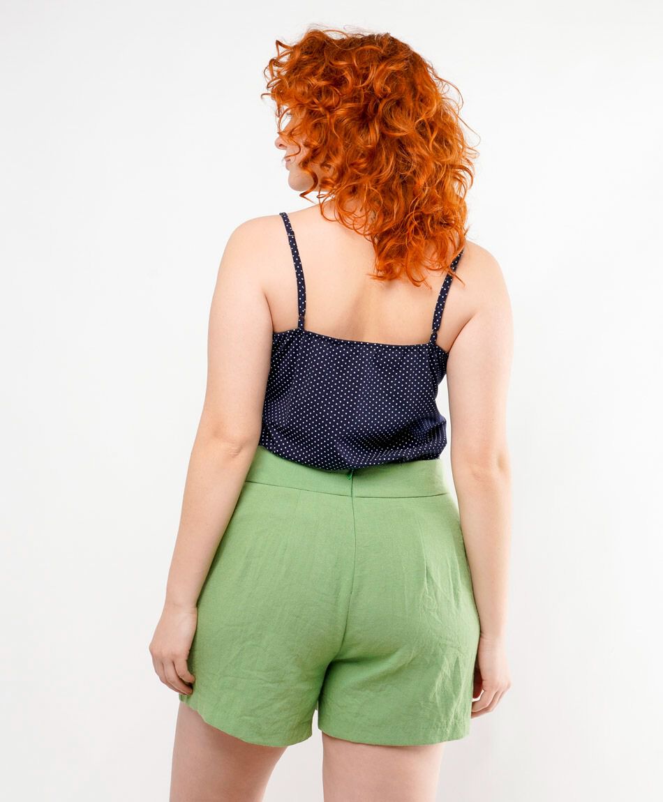 Short mujer pretina ancha botones