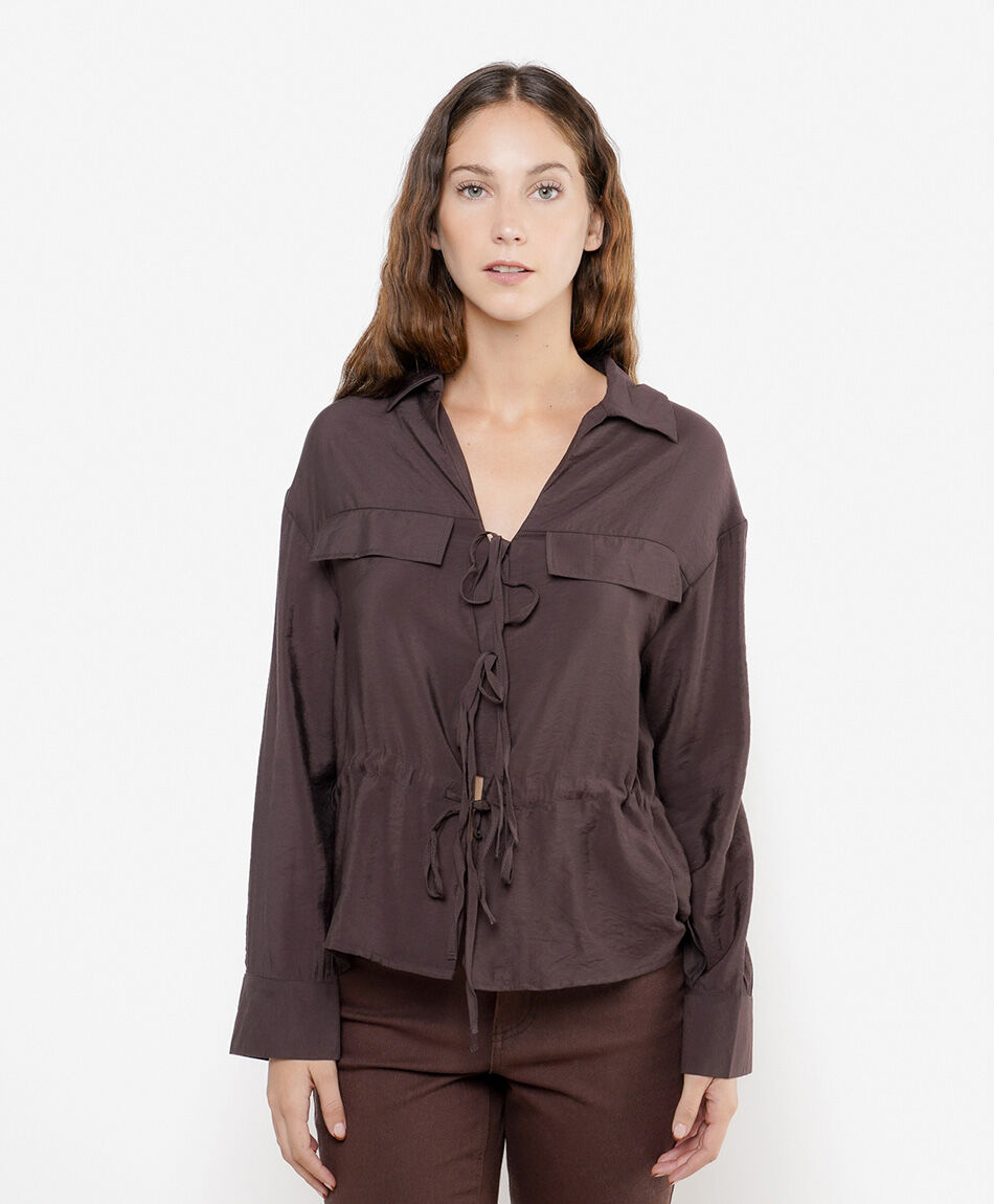 Camisa mujer tiras cintura