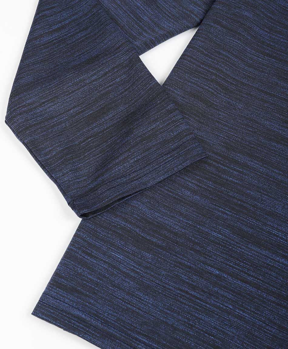 Remera hombre jaspeada botones azul