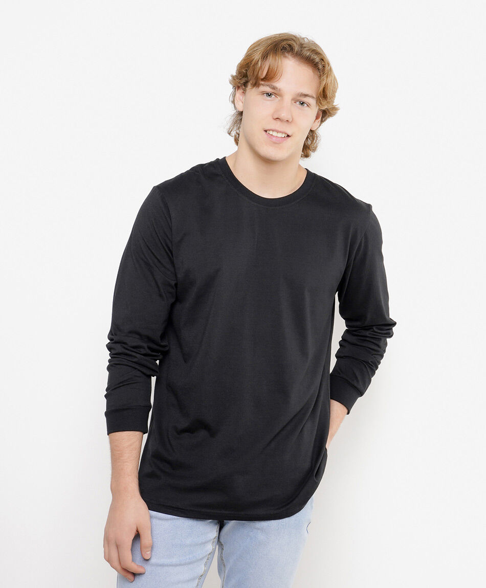 Remera hombre lisa manga larga