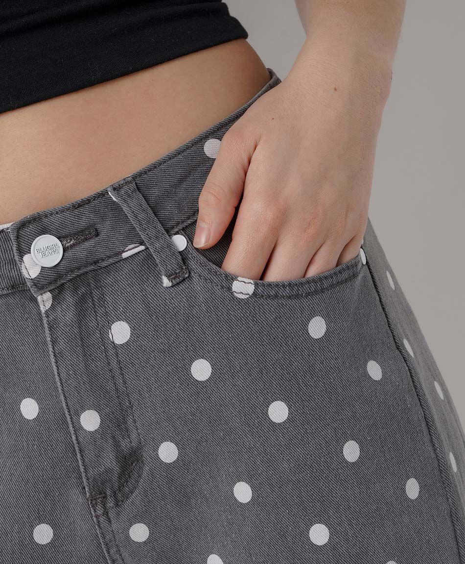 Jeans mujer straight puntos