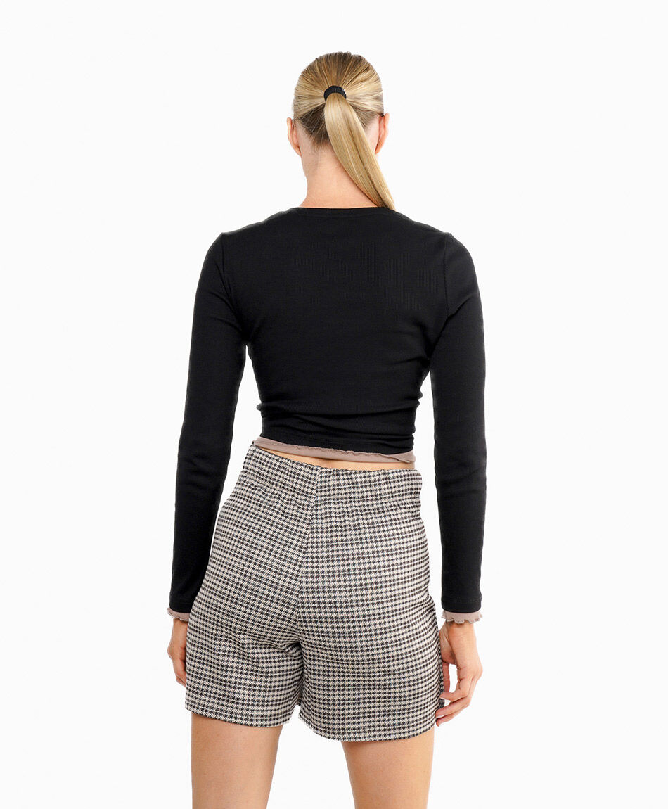 Pollera mujer cuadritos brown